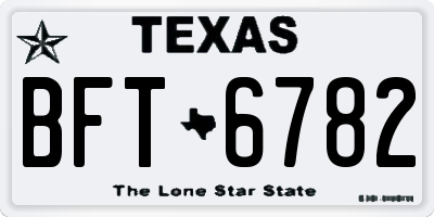 TX license plate BFT6782