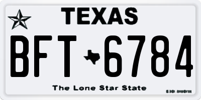 TX license plate BFT6784