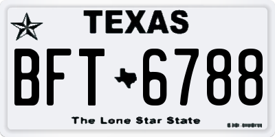 TX license plate BFT6788