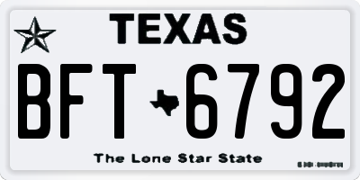 TX license plate BFT6792
