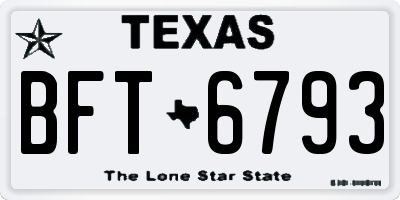 TX license plate BFT6793