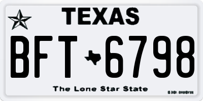 TX license plate BFT6798