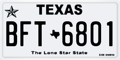 TX license plate BFT6801