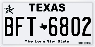 TX license plate BFT6802