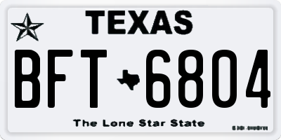 TX license plate BFT6804