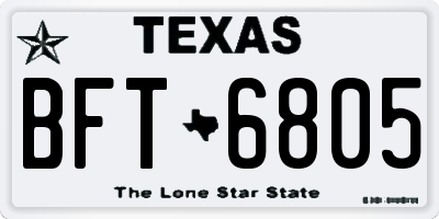 TX license plate BFT6805