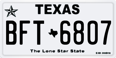 TX license plate BFT6807