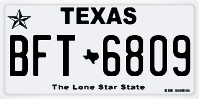 TX license plate BFT6809