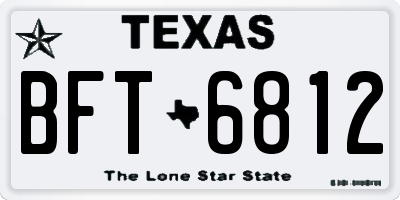 TX license plate BFT6812