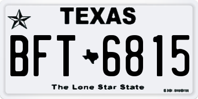 TX license plate BFT6815