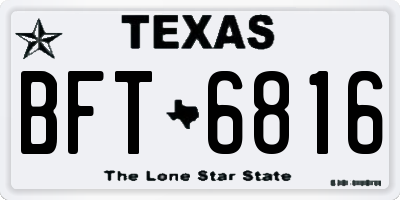 TX license plate BFT6816