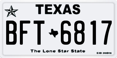 TX license plate BFT6817