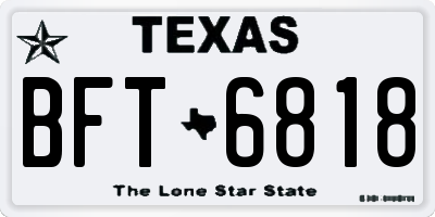 TX license plate BFT6818