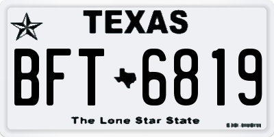 TX license plate BFT6819
