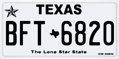 TX license plate BFT6820
