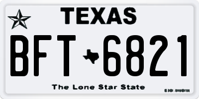 TX license plate BFT6821