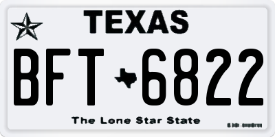 TX license plate BFT6822