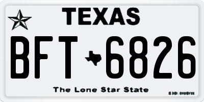 TX license plate BFT6826