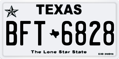 TX license plate BFT6828