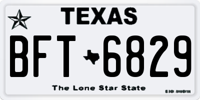 TX license plate BFT6829