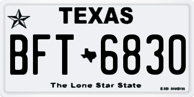 TX license plate BFT6830