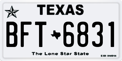 TX license plate BFT6831