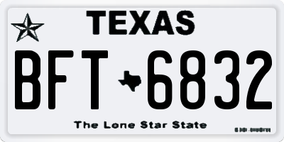TX license plate BFT6832
