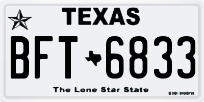 TX license plate BFT6833