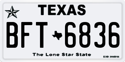 TX license plate BFT6836