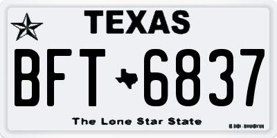 TX license plate BFT6837