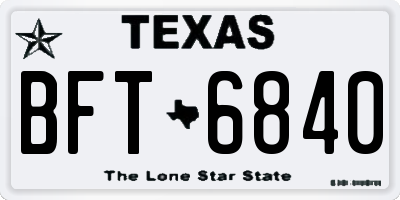 TX license plate BFT6840