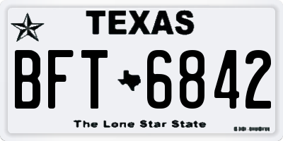 TX license plate BFT6842