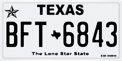 TX license plate BFT6843