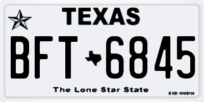 TX license plate BFT6845
