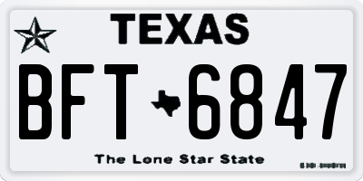 TX license plate BFT6847