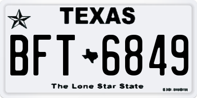 TX license plate BFT6849