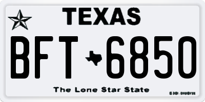 TX license plate BFT6850