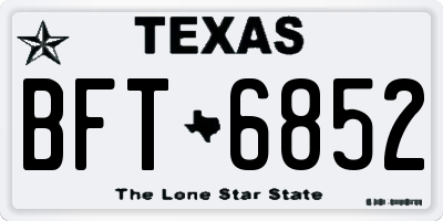 TX license plate BFT6852