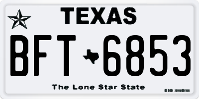 TX license plate BFT6853