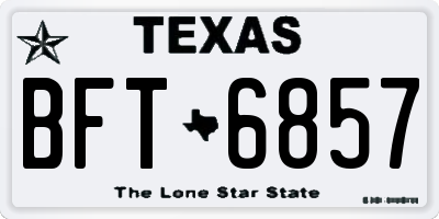 TX license plate BFT6857
