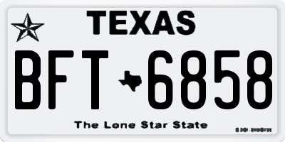 TX license plate BFT6858