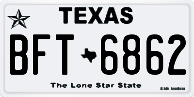 TX license plate BFT6862