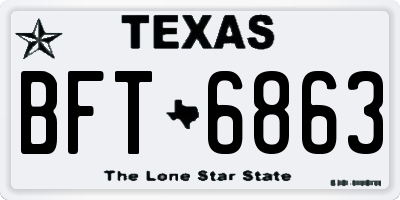 TX license plate BFT6863