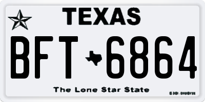 TX license plate BFT6864