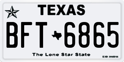 TX license plate BFT6865