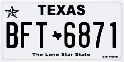 TX license plate BFT6871
