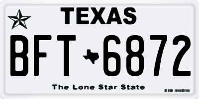 TX license plate BFT6872