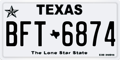 TX license plate BFT6874