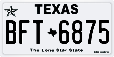 TX license plate BFT6875