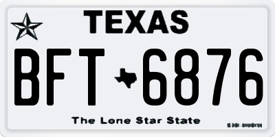 TX license plate BFT6876
